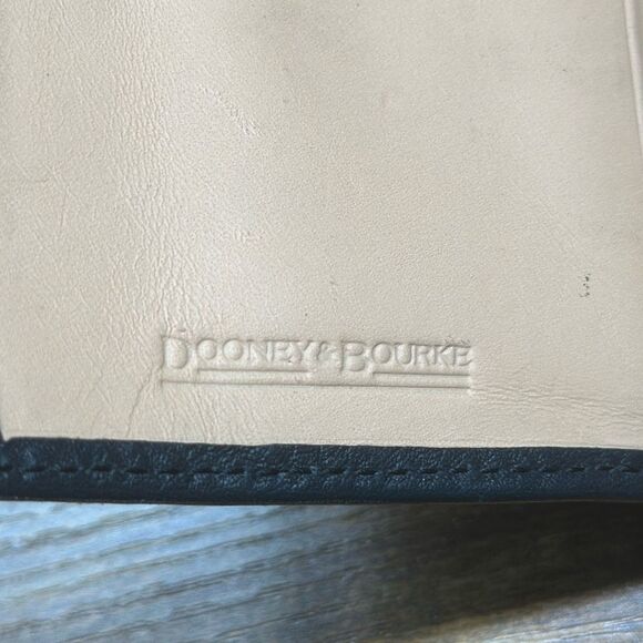 Dooney Bourke Dillen Black Leather Checkbook Clutch Large Wallet Vintage Retro - Picture 6 of 11